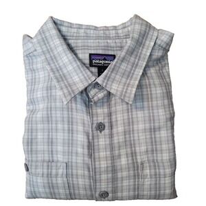 Patagonia Long-Sleeved Organic Cotton Midweight Flannel Shirt Men's‎ Large Gray